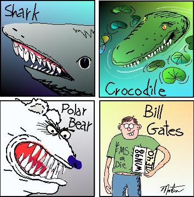 [shark, crocodile, bear, Gates]