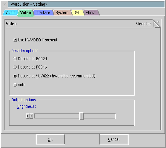 WarpVision - Settings